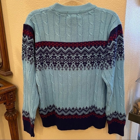 Vintage OSHMAN’S Blue Fair Isle Sweater Size Medium-Unisex - Picture 5 of 9